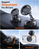 Miracase for MagSafe Car Mount[3800gf Strong Magnet & 90+LBS Suction Base]Magnetic Phone Holders for Your Car, 360° Adjustable Dashboard &Windshield Mount with Adhesive Suction Cup for All Smartphones | Carbon Black | 1 Pack photo 6
