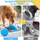 Slow Feeder Dog Bowls & Lick Mat for Liquid and Thick Treat, Anti-Slip Dog Lick Bowl with Interactive Rolling Ball, 5/6 Cup Pup Licking Toy for Large Medium Small Dogs and Cats-Large Blue — 5