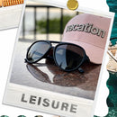 KUGUAOK Polarized Aviator Sunglasses for Women Sporty Style Running Sun Glasses Tangle Free Frame Vintage Trendy Shades | Black+tea+gradient Tea Frame — 4