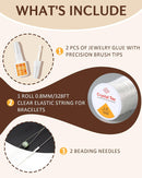 ZUAWAE Elastic String for Bracelets Making Kit, 0.8mm Clear Bracelet String, Jewelry Glue for Elastic String to Clay… — 2