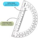 Zonon 2 Pcs 12 Inch Clear Ruler and 6 Inch Plastic Protractor Set, Clear — 4