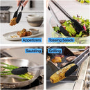 GORILLA GRIP Stainless Steel Kitchen Tongs for Cooking, 2 PK, Black — 8
