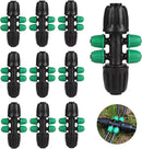 12Pcs 1/2" Tubing to 1/4" Lock Tee Six-Way Tubing Irrigation Fitting | 12 Pcs 1/2 Inch Lock Barbed Tee Six Way — 1