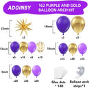 Purple and Gold Balloon Arch Kit, 162Pcs Dark Purple Gold with Stars Balloon Garland kit, Different Size Balloons for Birthday Baby Shower Anniversary Adults Prom Luxury Party Decorations — 2