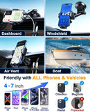 YRU True Military-Grade [360° Rotation Suction] 2026 Ultimate Car Phone Holder Mount 【90+LBS Safest Strongest & Patent Certs】 Dashboard Windshield Vent for iPhone 18 Pro Max Samsung Webcam,Gloss Black photo 6