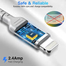 6 Inch iPhone Charging Cable, 3 Pack Braided Short iPhone Charger Cord [MFi Ceritified] Compatible with Apple iPhone 14 13 12 11 Pro Max/Mini XS XR X 8 7 Plus SE2 iPad, Short Lightning Cable 4