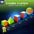 STEAM Life Speed Cube Set, Speed Cube Set of 2x2 3x3 4x4 Megaminx and Pyramid Cube Smoothly Stickerless Magic Cubes Collection for Kids & Adults — 2