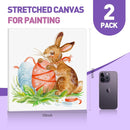 ESRICH 10x10 Stretched Canvas for Painting, 2 Pack Square Canvas for Painting Primed Acid-Free Framed Blank Canvas, Art Canvases for Beginners & Artists to Paint Oil, Acrylic, Pouring Painting. | 10x10in — 2