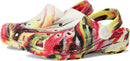Crocs Unisex-Child Classic Watercolor Marbled Clog | 5 Toddler | Varsity Red/Multi — 1
