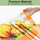 misaya 4 Packs Buffalo Disposable Table Cloth, 54 x 108 Inch Waterproof Plastic Tablecloth, Rectangle Pumpkin Orange and White Checkered Table Covers for Picnic, Birthday, Party | 54" x 108" - 4 Pack — 8