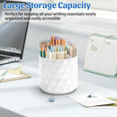minimaliving Desk Organizer,Sparkling Diamond-like Pen Holder for Desk 360°Rotating Office Accessories,Pencil Cup with 5 Compartments Storage Box Caddy for Office,School,Home,Art Supply(White) — 2