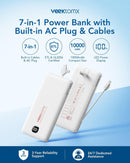 VEEKTOMX Portable Charger with Built-in Cables and AC Wall Plug, 10000mAh photo 2
