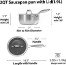 COOKER KING 2 Qt Stainless Steel Saucepan, Small Cooking Pot with Lid — 8