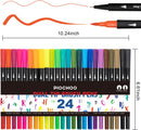 Piochoo Dual Brush Marker Pens for Adult Coloring Books,24pcs Markers | 24 Colors — 7