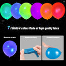 150 Pcs UV Neon Balloons, 7 Colors Blacklight Reactive Fluorescent Balloons Glow in the Dark Birthday Decorations for Birthday, Wedding, Neon Party, Glow Party Decorations Supplies | Colourful-150pieces — 2