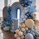 Blue Beige White Balloons Summer Coast Birthday Decor Wedding Baby Shower | Light Blue Beige | 35pcs — 6