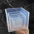 RESINWORLD Set of 4, 3", 2", 1.5", 1", 0.5" Clear Silicone Cube Molds, Large Deep Square Epoxy Resin Mold,… — 4