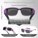 Polarized Fit Over Glasses Sunglasses for Men Women Driving Square Wrap Around Shades UV Protection Sun Eyewear PT2006 | 2pcs(purple/Gray+blue/Gray) | 62 Millimeters — 5