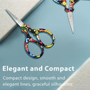 Sharp Embroidery and Crafting Scissors with Leather Cover, 3.62 inch Stainless Steel Scissors for Needlework and DIY Crafts, Black Flower, J5064 — 5