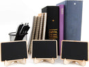 DSTELIN 10 Pack Mini Chalkboards Signs with Easel Stand, Small Rectangle Chalkboards Blackboard, Wood Place Cards for Weddings, Birthday Parties, Message Board Signs and Event Decoration — 8
