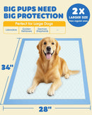 50-Pack Extra Large Pee Pads - 34" x 28" Puppy Pads for Dogs with 6-Layer…