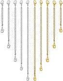 OHINGLT Necklace Extender 10Pcs Chain Extenders for Necklaces Bracelet, 14K Gold and Silver Plated Stainless Steel… — 1