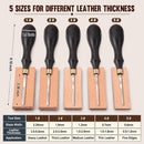 ElaraBerry 1 Pcs Leather Edge Beveler, Ebony Handle with Brass Ferrule, Stainless Steel Blade, Skiving Trimming Tool for Professional Leather Artisans Crafters DIY Wallet Belt Bag (2.25mm/1