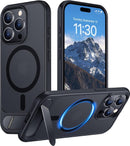 Temdan Magnetic Compatible with iPhone 15 Pro Case, [Built-in Invisible Kickstand][Compatible with MagSafe] [Military Grade Shockproof] Slim Translucent Matte Phone Case for iPhone 15 Pro 6.1" — 1