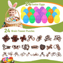 24 Pcs Brain Teaser Puzzles for Adults Teens - Metal Puzzles 3D Puzzle Game Toys for Adults Teens - Wooden Unlock Interlocking Puzzle Adult IQ Education Smart Toys — 4