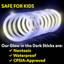 PartySticks White Glow Sticks - 100pk, 8 Glow In The Dark Light Up Party Favors, Decorations and Accessories | 100 Pack White — 6