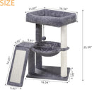 YOUPET Cat Tree with Cat Scratching Post for Indoor Cats, Cat Tower with Scratching Board and Playful Toy Balls, Cat Tree Tower with Cozy Hammock,Grey — 2