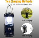 Collapsible Portable LED Camping Lantern XTAUTO Lightweight Waterproof Solar USB Rechargeable LED Flashlight Survival Kits for Indoor Outdoor Home Emergency Light Power Outages Hiking Hurricane 4-Pack | White — 5