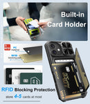 BXYJY for iPhone 16 Case Wallet, Credit Card Holder (4-5 Cards), Black — 3
