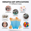 Soucolor Acrylic Paint Brushes Set, 20 Pcs Pointed Tip Artist Paintbrushes | Blue | 20-Pack — 8