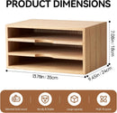 KIRIGEN Wooden Desk Organizer 3-Tier Letter Tray and Paper Sorter, Natural — 3