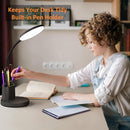 LED Desk Lamp for College Dorm with Pen Phone Holder, Black — 5