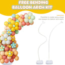 AerWo Balloon Arch Kit Balloon Arch Stand with Base, 9.35Ft & 6Ft High Free Bending Half Arch Balloon Stand for Wedding Birthday Party Baby Shower Yard Lawn Christmas Decorations | White Half Balloon Arch — 6
