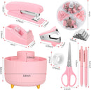 SKYDUE Pink Desk Accessories 11Pcs with Rotating Pen Holder for Desk — 6