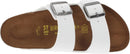 Birkenstock Unisex Adult Arizona Slides – White Birko Flor — 5