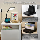 LED Desk Lamp with 10W Wireless Charging & Pen Holder, Black — 2