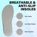Knixmax Outdoor Women Ultra Thin Corrective Insoles for Crocs Clogs Ultra Thin Shoes Inserts with Arch Support, Breathable Waterproof Sockless Barefoot Liners for Replacement Grey Size US7/EU39-40 — 6