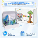3D Happy Birthday Banner, Pre-Strung Felt Party Decorations (Blue) — 4