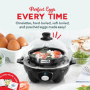 Dash Rapid Egg Cooker, 7 Hard Boiled Eggs, Black