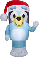 Gemmy 3.5 FT Bluey Christmas Inflatable with Santa Hat – Lighted Airblown Blow Up Outdoor Yard Decoration — 1