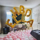 Gold Alphabet Balloons, 40 Inch Custom Name Balloons, Self Inflating Helium Foil Letters for Men Birthday Party Decorations | Letter V — 4