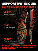 CRUVHEAL 220+ lbs Plantar Fasciitis Insoles High Arch Support Orange, M — 2