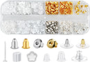 12 Styles 600 Pcs Earring Backs for Studs, Clear Plastic Earrings Hypoallergenic Metal Rubber Silicone Earring Backs… — 1