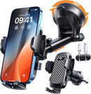 YRU True Military-Grade [360° Rotation Suction] 2026 Ultimate Car Phone Holder Mount 【90+LBS Safest Strongest & Patent Certs】 Dashboard Windshield Vent for iPhone 18 Pro Max Samsung Webcam,Gloss Black photo 1