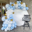 Blue and White Balloon Arch Kit, ADOINBY 140Pcs Pastel Light Blue and White Balloon Garland kit, 18 12 10 5 Inch Different Size Balloons for Baby Shower Birthday Gender Reveal Anniversary Decorations — 4