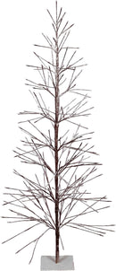 Alpine Corporation 71" Tall Flocked Artificial Brown Christmas Tree with 296 Warm White LED Lights, Indoor/Outdoor Holiday Decoration — 8